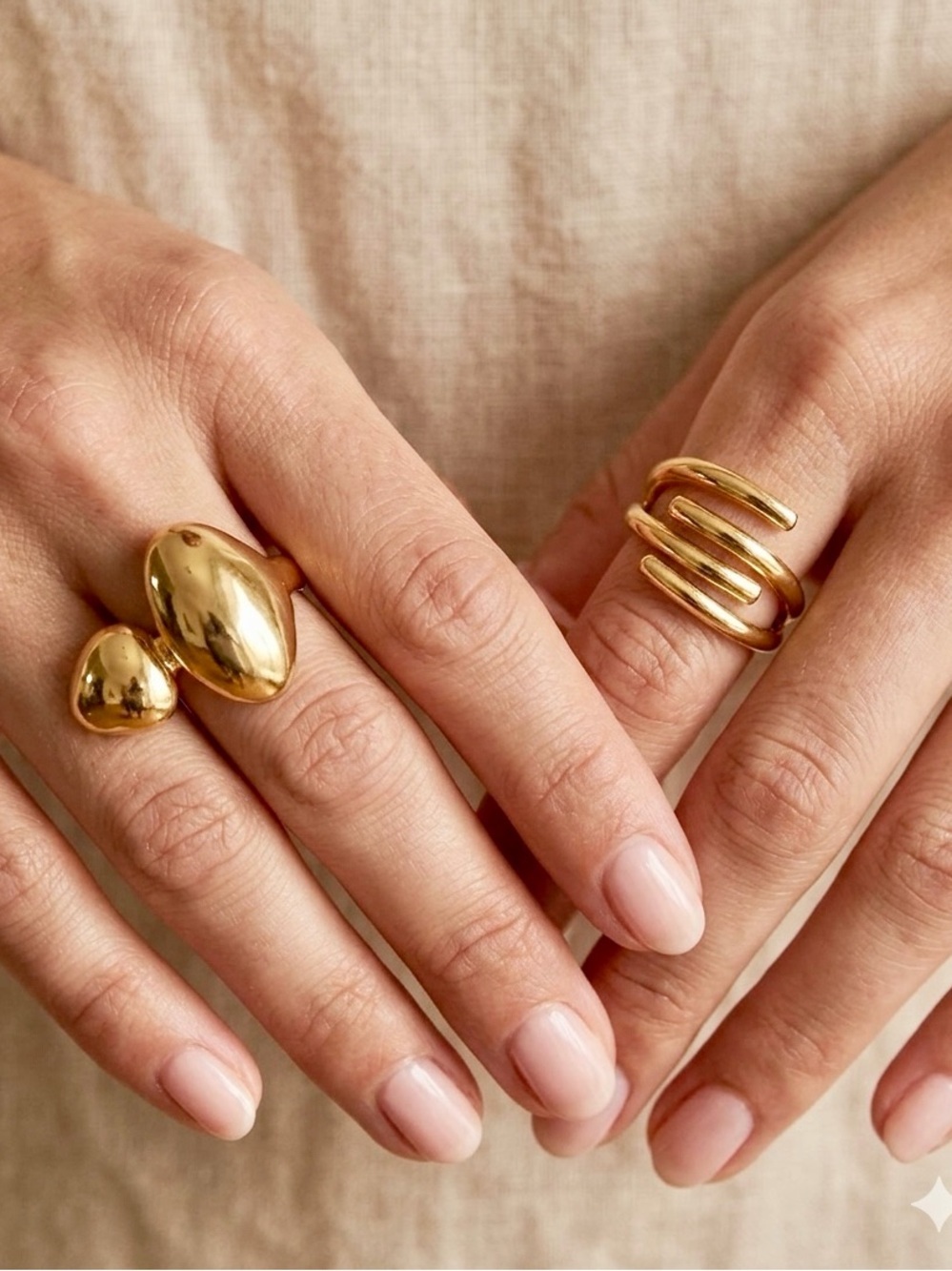 NWOT 18K Plated SS Adjustable Rings